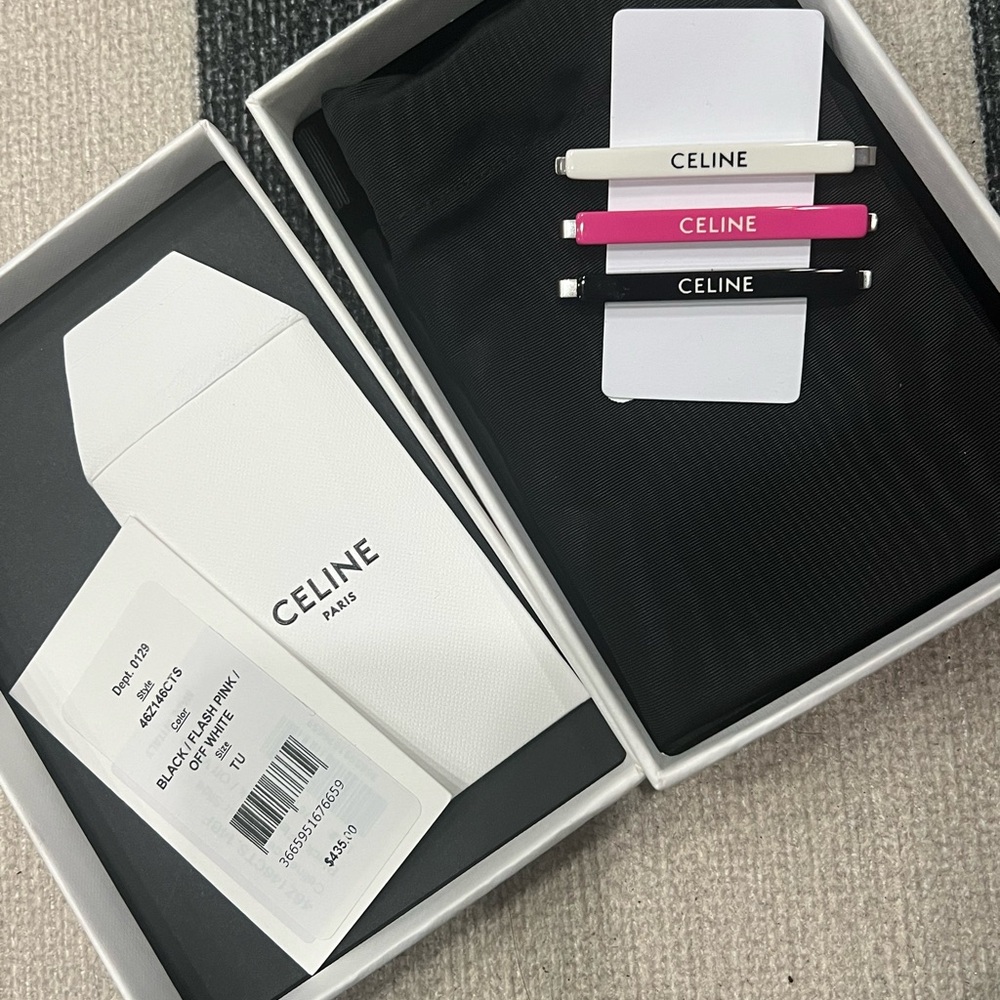 Celine Trio Hair Clips - White, Pink, Black - Picture 4 of 5